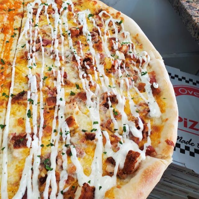 Chicken Bacon Ranch Pizza.